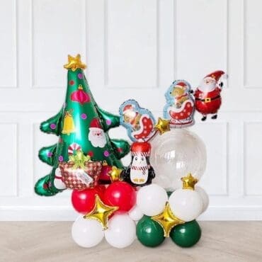 Santa Christmas Sledge Balloon Centerpiece
