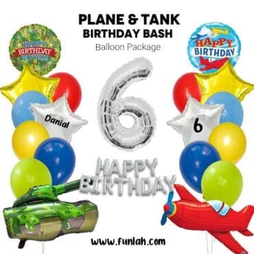 Plane & Tank Birthday Bash Balloon Package
