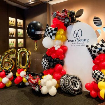 Racing Car Balloon Backdrop