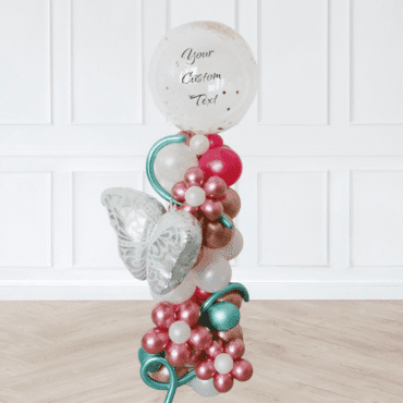 Garden Butterfly Flower and Mixed Cofetti Balloon Column