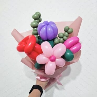 Spring Flowers Balloon Hand Bouquet