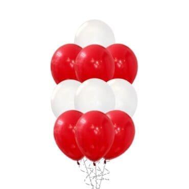 12″ Red White Layered Balloon Bouquet