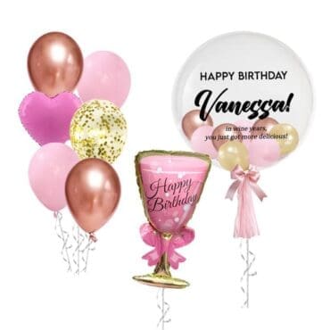 Pink Wine Glass Super Balloon Package