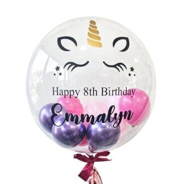 24″ Personalised Magical Unicorn Balloon With Mini Balloons