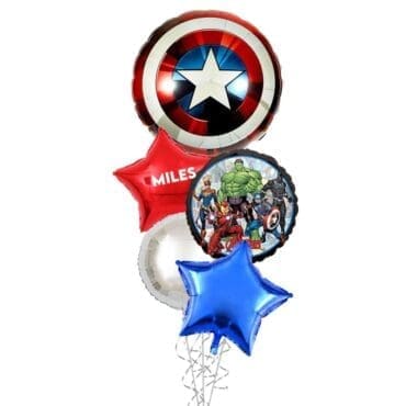 Avengers Shield Birthday Balloon Bouquet