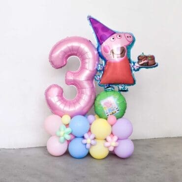 Peppa Pig Birthday Balloon Centerpiece