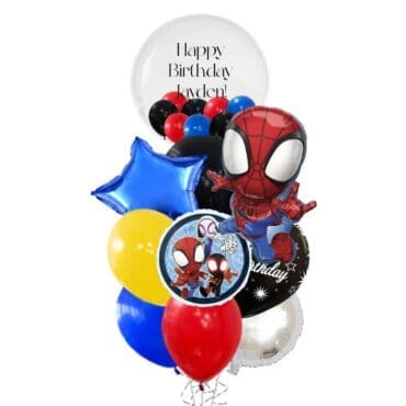 Spidey and Friends Spiderman Sling Happy Birthday Deluxe Balloon Bouquet