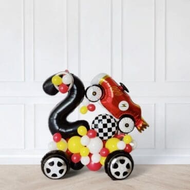 Vroom vroom vintage car balloon centerpiece