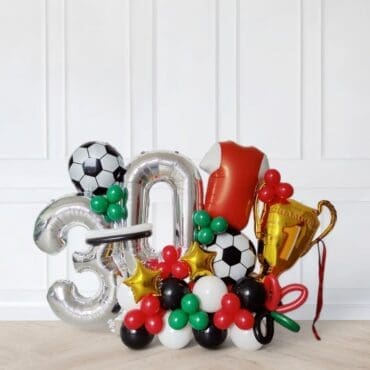 Soccer Fan Double Digit Balloon Centerpiece