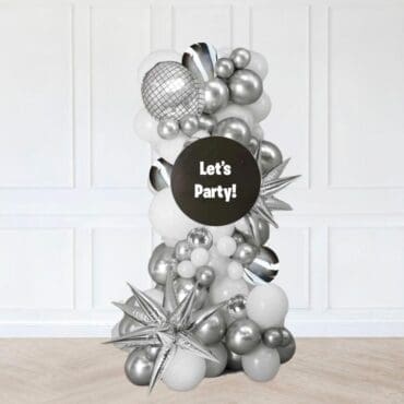 Silver Starlight Disco Balloon Column