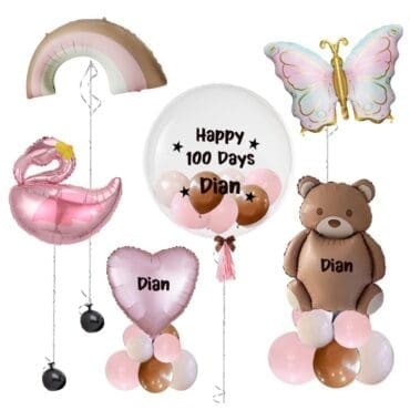 Baby shower Girl Rainbow Butterfly Balloon package