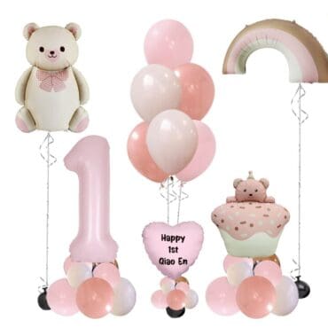 Teddy Cakes Birthday Balloon Package