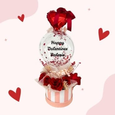 Valentines Balloon Flower Globe