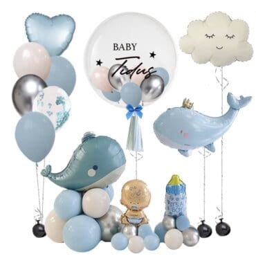 Welcome Baby Whale Balloon package