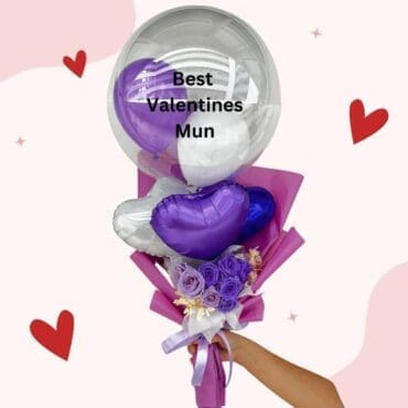 Lilac Blooms Flower Balloon Hand Bouquet