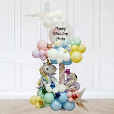 Whimsical Unicorn Wonderland Signature Balloon Column