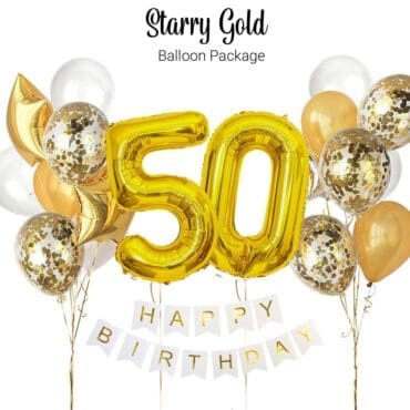 Starry Gold 50th Birthday Balloon Package