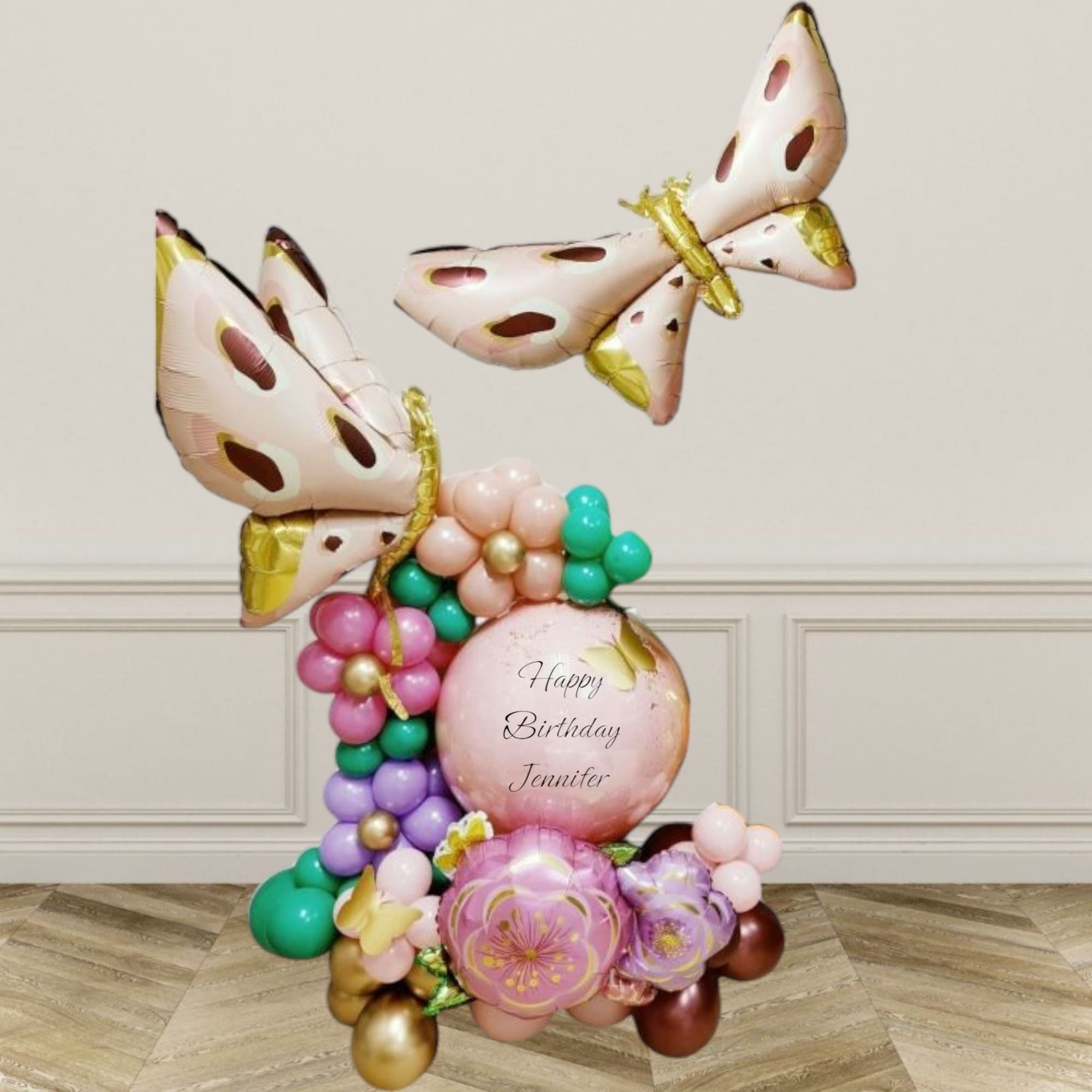 Vintage Butterfly Grand Globe Balloon Centerpiece