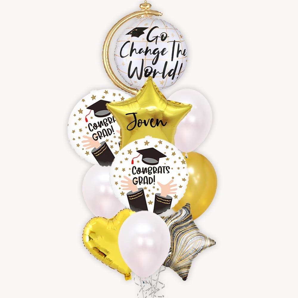 Congrats grad Change the world Classic Balloon Bouquet