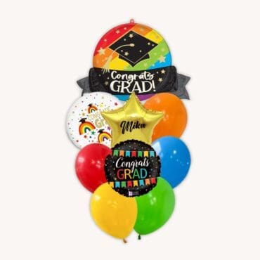 Rainbow Banner Congrats Grad Balloon Bouquet