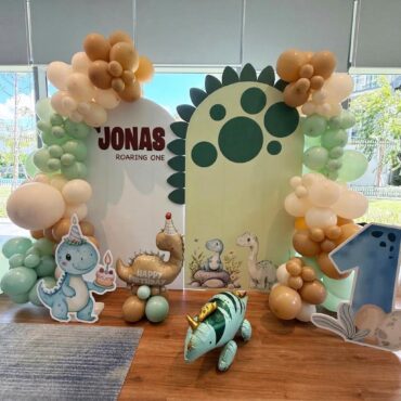 Roar Gentle Baby Dinosaur Birthday Backdrop