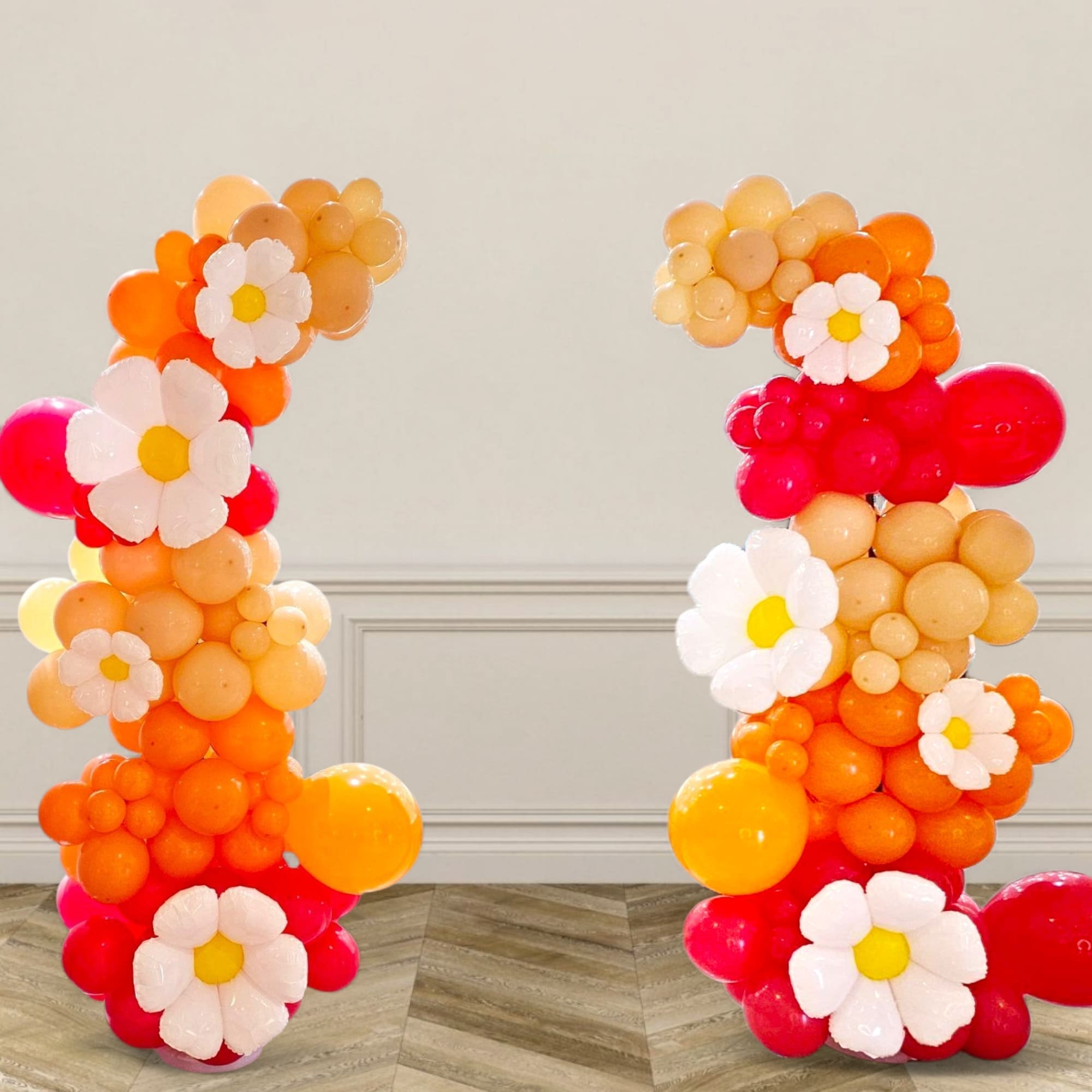 Daisy Floral Organic Balloon Columns