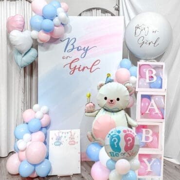 Gender Reveal Balloon Board Baby Setup