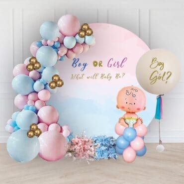 Gender Reveal Ombre Board Balloon Setup