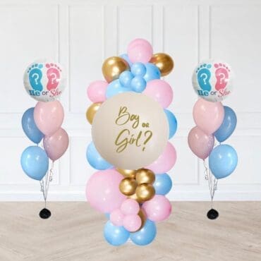 Gender Reveal Statement Organic Standing Balloon Garland Column Package