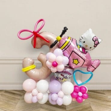 Hello Kitty Pink Plane Balloon Centrepiece