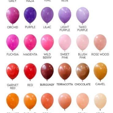 Solid Latex Balloon Chart 2025