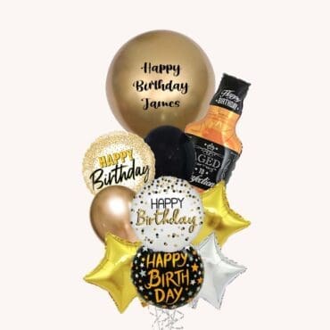 Whiskey Perfection Shine Birthday Deluxe Balloon Bouquet