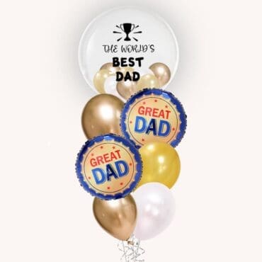 Worlds Greatest Dad Bubble Balloon Bouquet