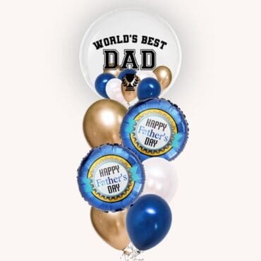 Happy World Best Dad Bubble Balloon Bouquet