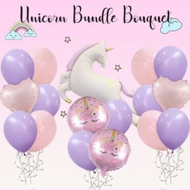 Wonderland Unicorn Bundle Balloons Bouquet
