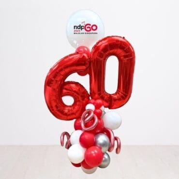 SG60 National Day Digit Balloon Pillar Centerpiece