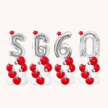SG60 National Day Balloon Column Centerpieces