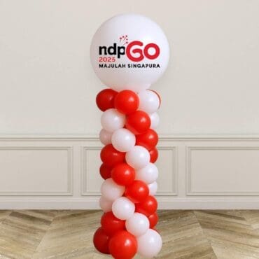 SG 60 National Day Standing Spiral Balloon Column