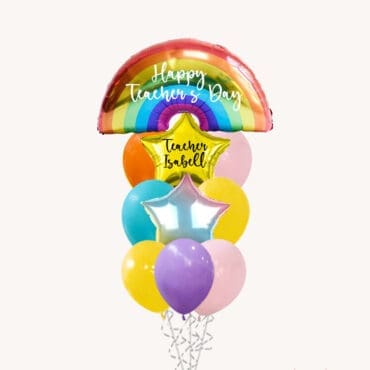 Happy Teacher Day Rainbow Balloon