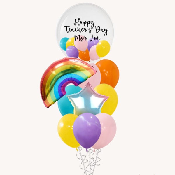Happy Teacher Day Rainbow Deluxe Balloon