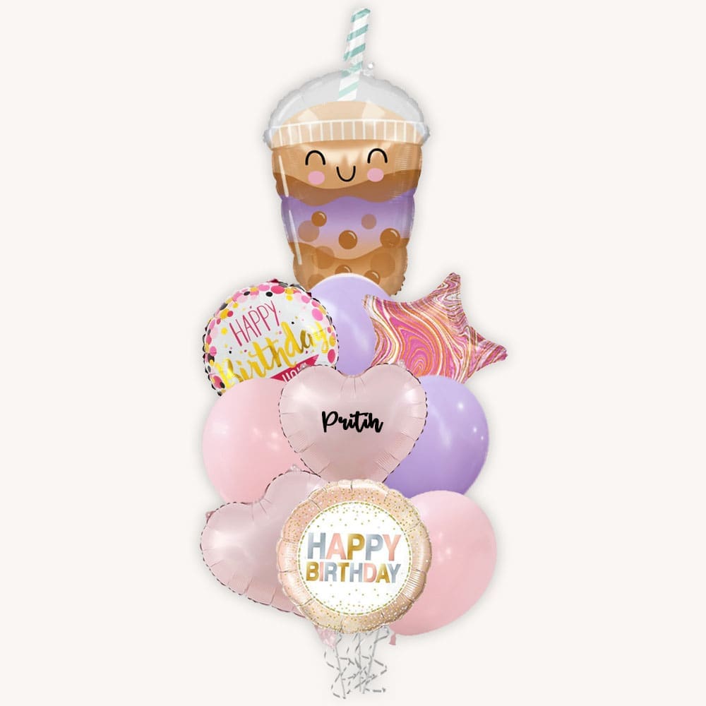Happy Birthday Boba Bubble Tea Grand Balloon Bouquet