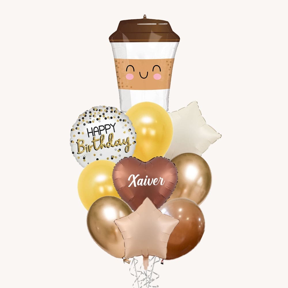 Happy Birthday Latte Coffee Cup Grand balloon bouquet