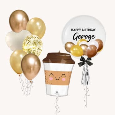 Happy Birthday Latte Coffee Cup Super Balloon Package