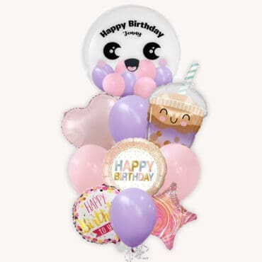 Happy Birthday Boba Bubble Tea Deluxe Balloon Bouquet