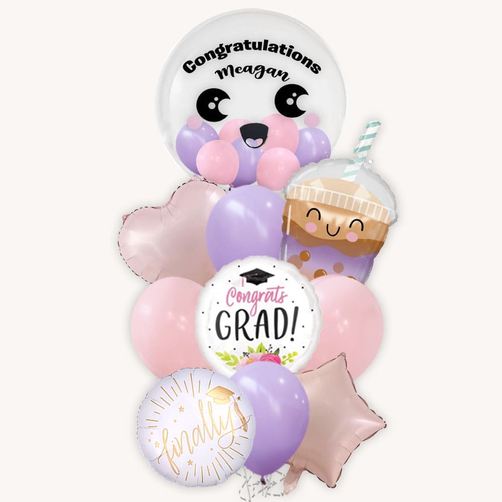 Congrats Grad Boba Bubble Tea Deluxe Balloon Bouquet