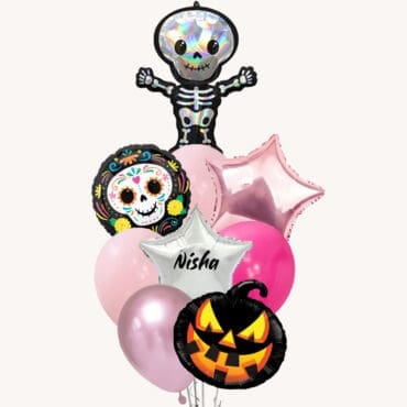 Holograhic Girl Skeleton Grand Balloon Bouquet