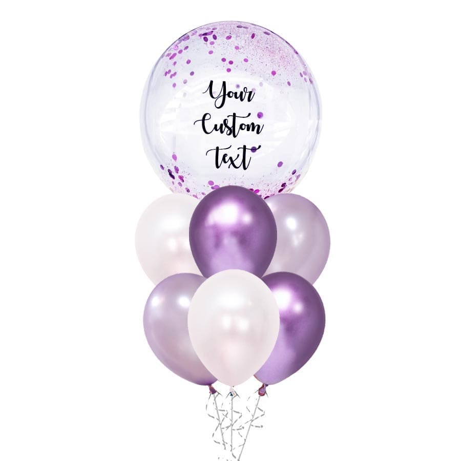 Purple Mixed Confetti Balloon Bouquet