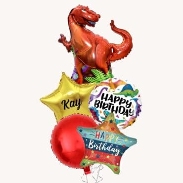 Red Velociraptor Dinosaur Balloon Bouquet