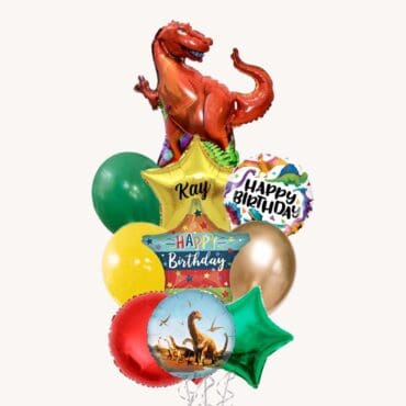 Red Velociraptor Dinosaur Grand Balloon Bouquet