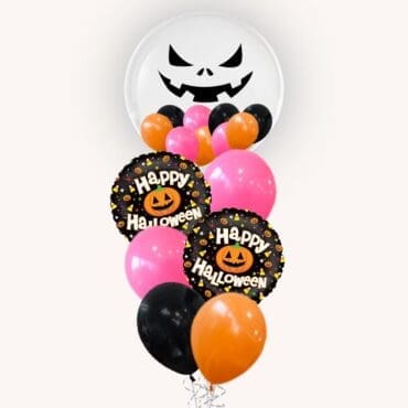 Scary Face Halloween Bubble Balloon Bouquet